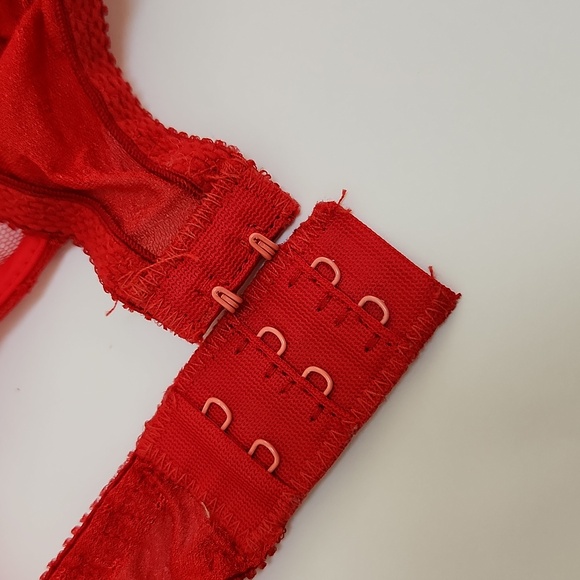 Vintage Warner's Red Lace Sarin Bra Lingerie 34B Pinup - Picture 10 of 10